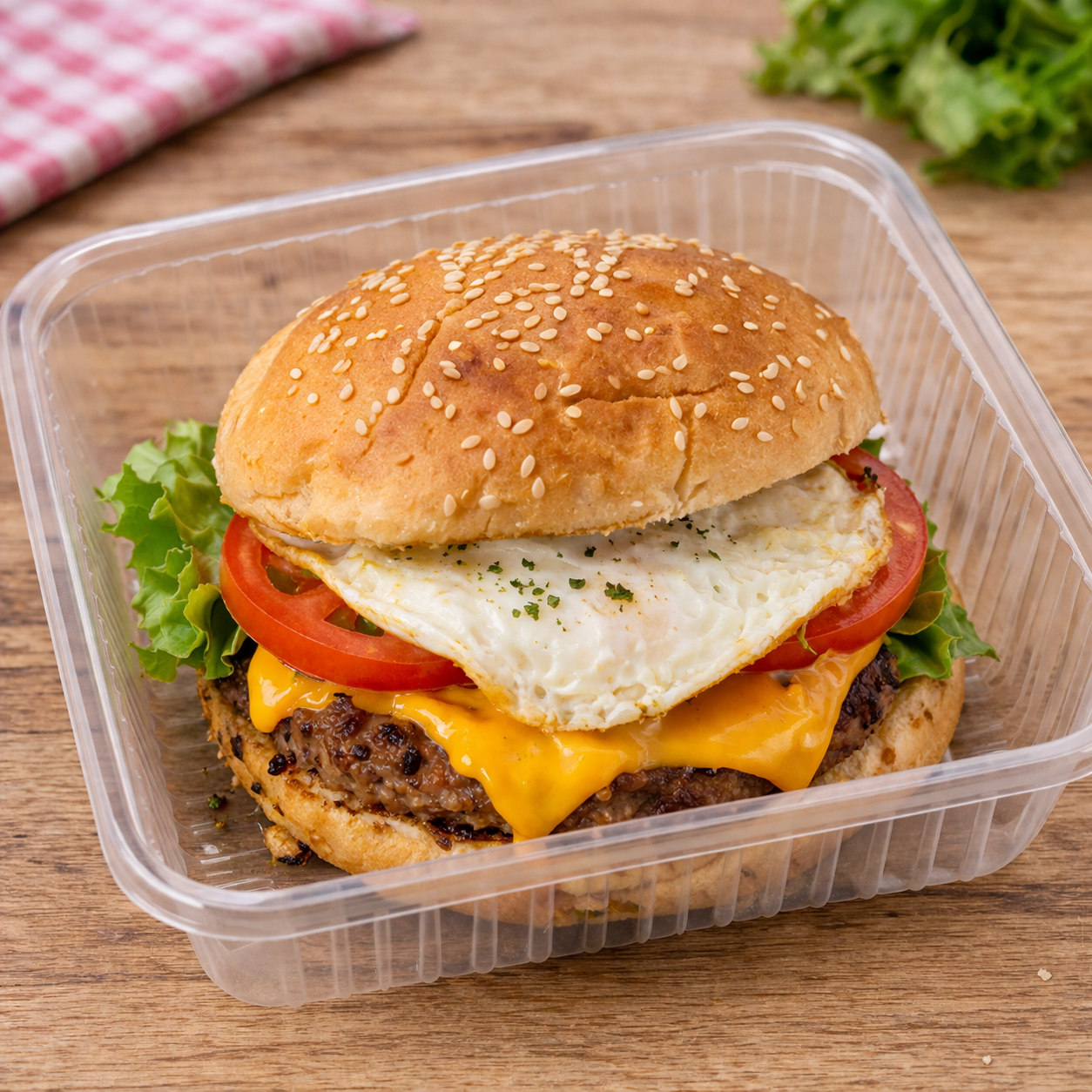 Hamburguesa completa (sandwich) con cheddar