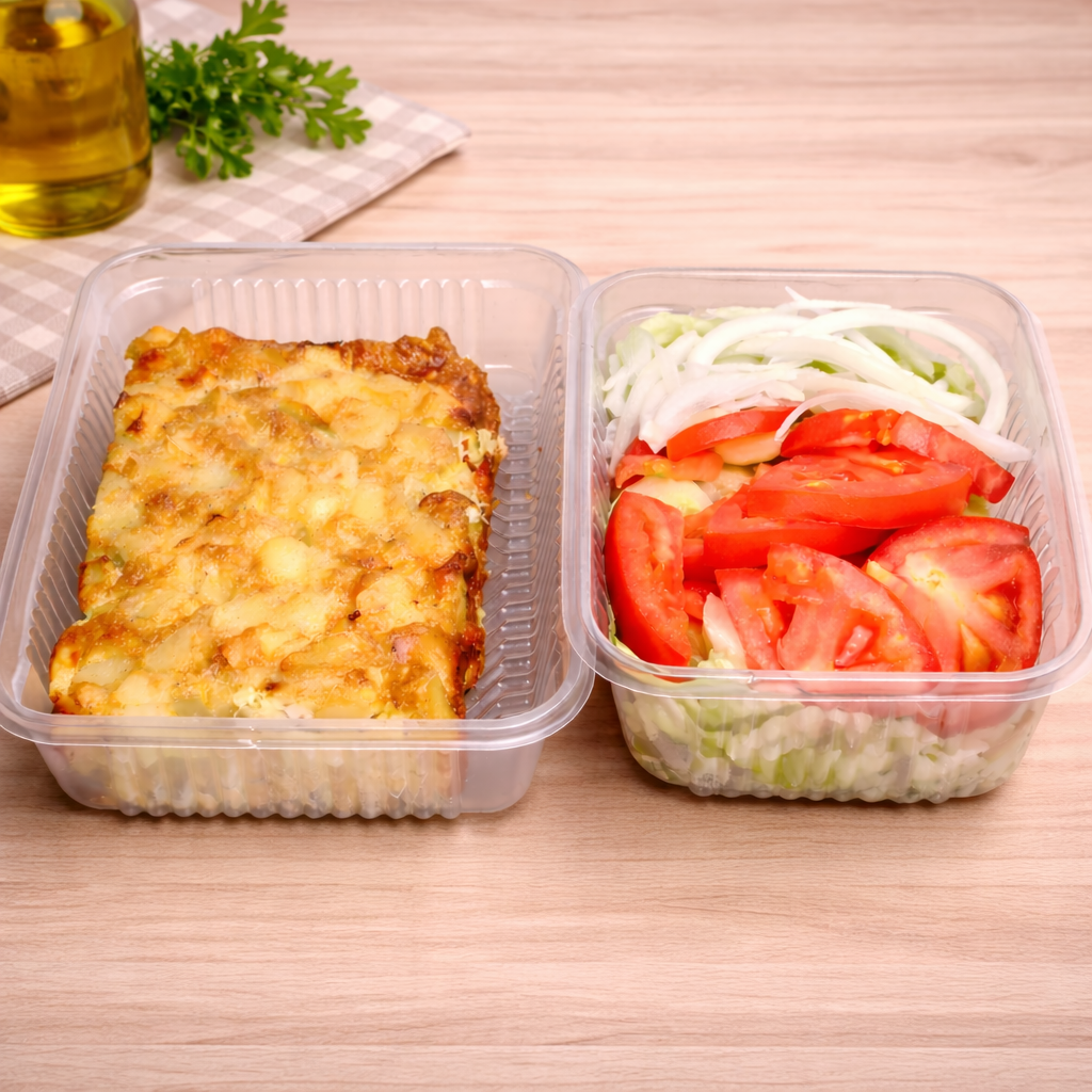 Tortilla de papa española con ensalada mixta
